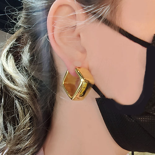Marcello Pane 18k Yellow Gold Vermeil Geometric Earrings