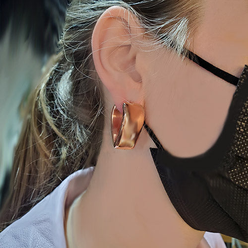 Marcello Pane 18k Rose Gold Vermeil Geometric Earrings