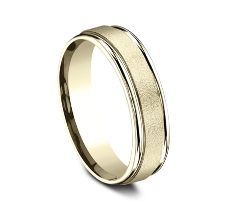 6mm yellow gold ring with wire finish inlay