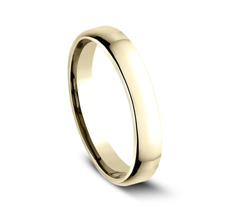 3.5mm 10 karat yellow gold classic ring with a high polish finish