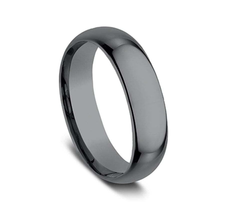 6.5mm grey tantalum ring with high polish finish