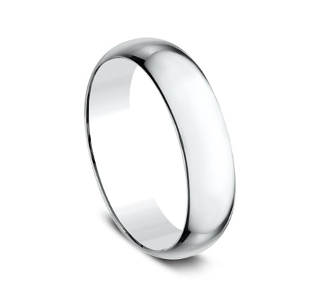 6mm 10 karat white gold classic ring with a high polish finish