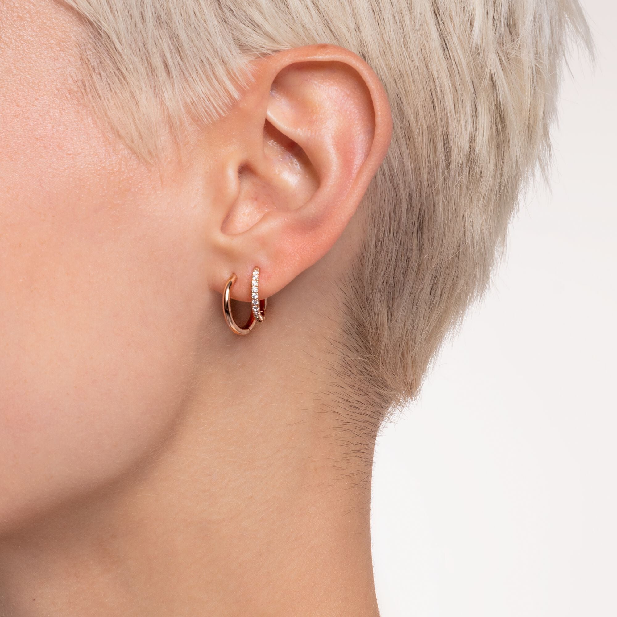 Thomas Sabo, Sterling Silver,  Rose Gold Plated, Single Hoop Earring, 13.5mm, Ottawa