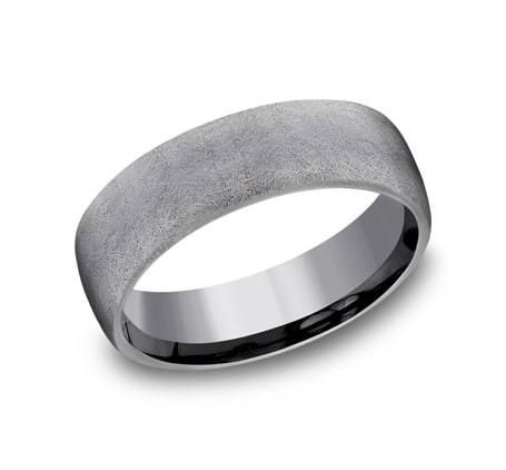 6.5mm grey tantalum ring with a swirl finish