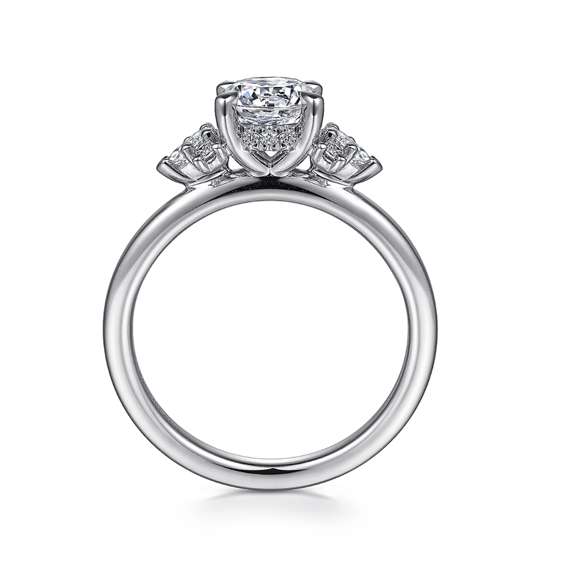 Gabriel & Co. 14K White Gold Round Cluster Diamond Engagement Ring