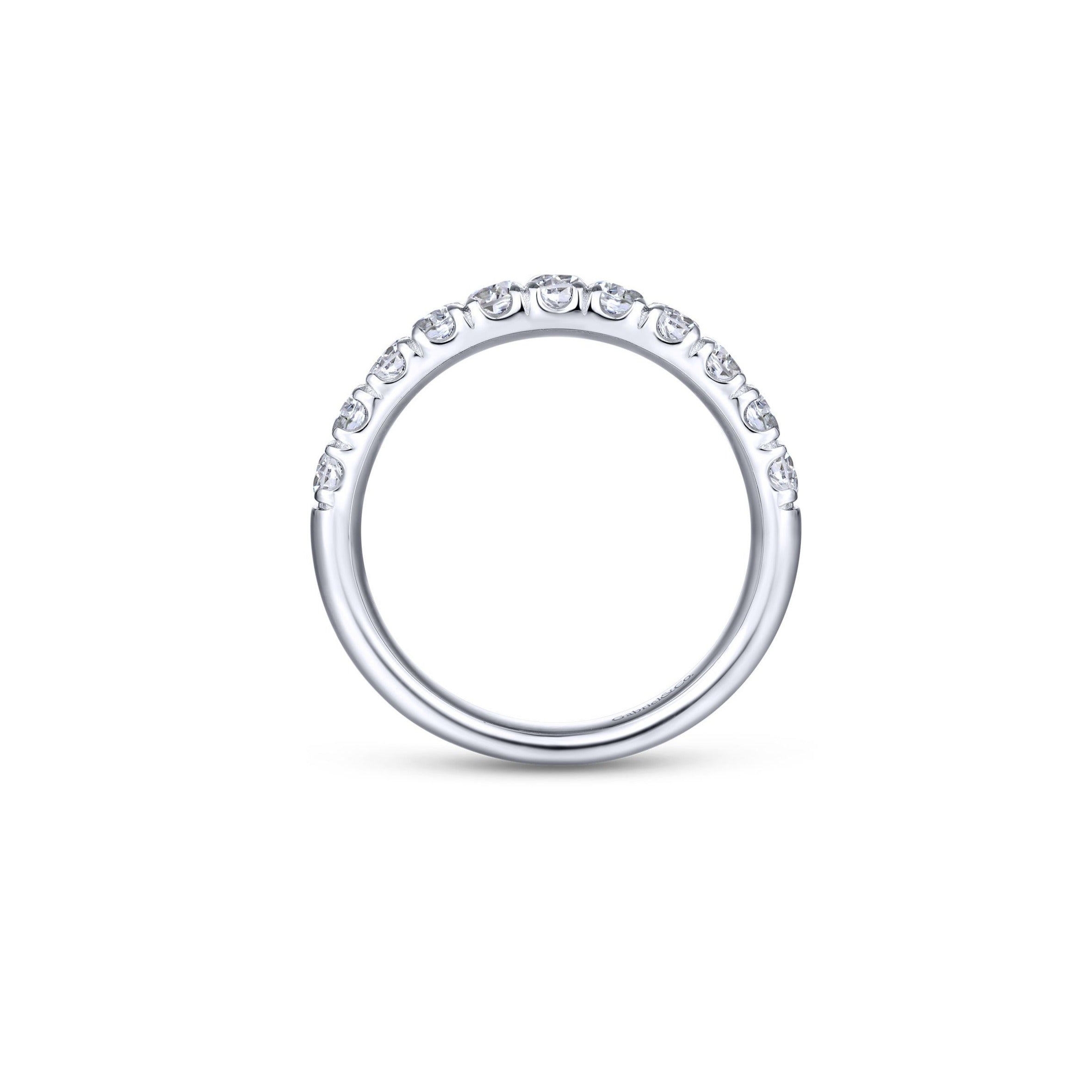 Gabriel & Co. 14K White Gold Diamond 0.67ctw Half Eternity Wedding Ring
