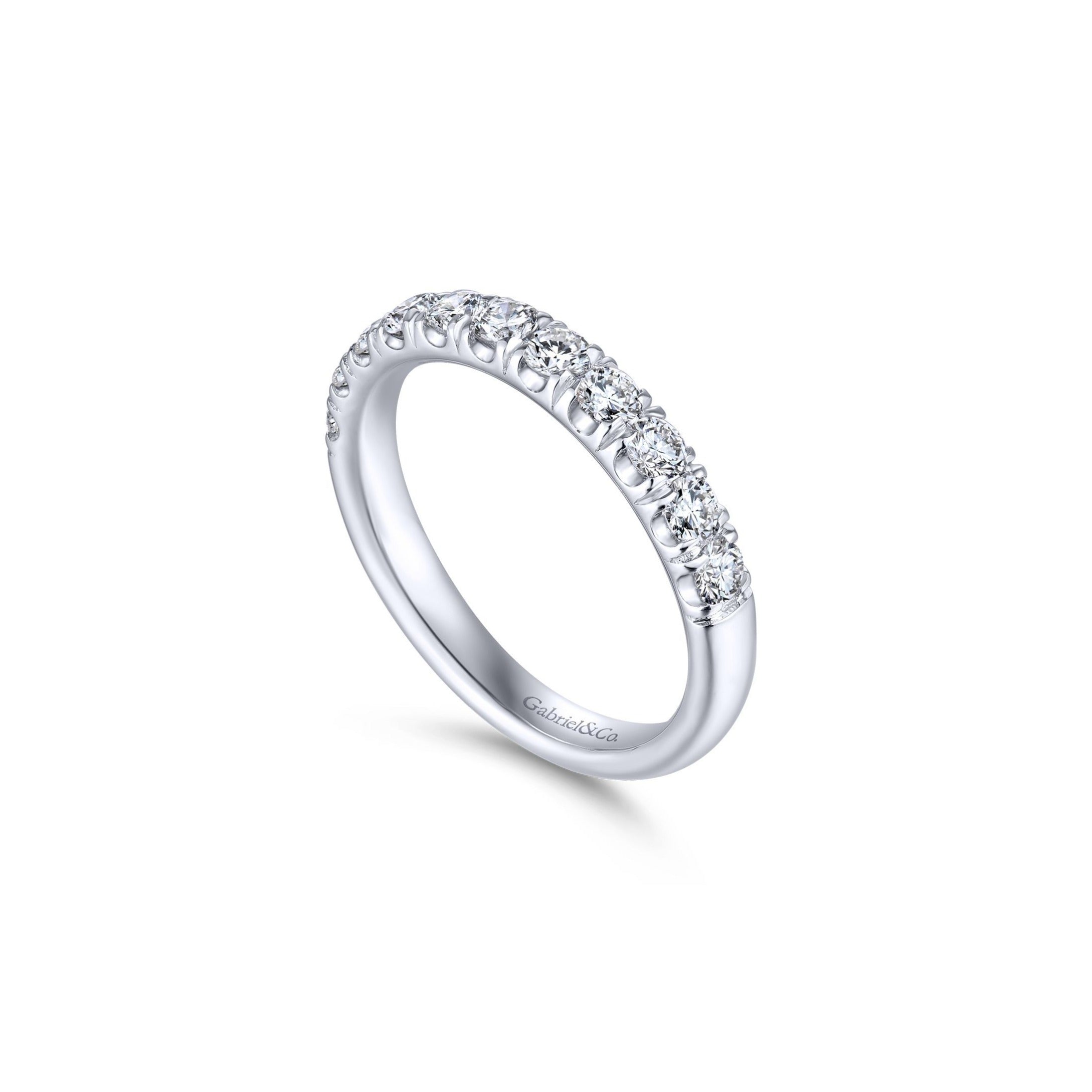 Gabriel & Co. 14K White Gold Diamond 0.67ctw Half Eternity Wedding Ring