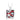 Red, black and white enamel with white zirconia swirl design pendant in sterling silver by Belle Etoile