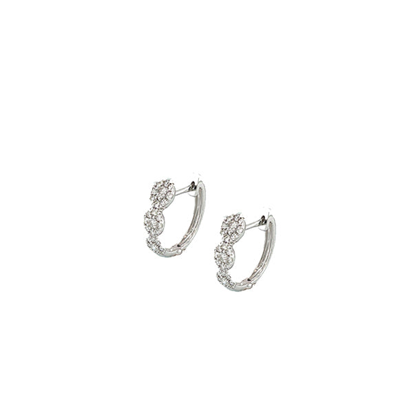 Bijoux Love 14K White Gold Huggie Earrings