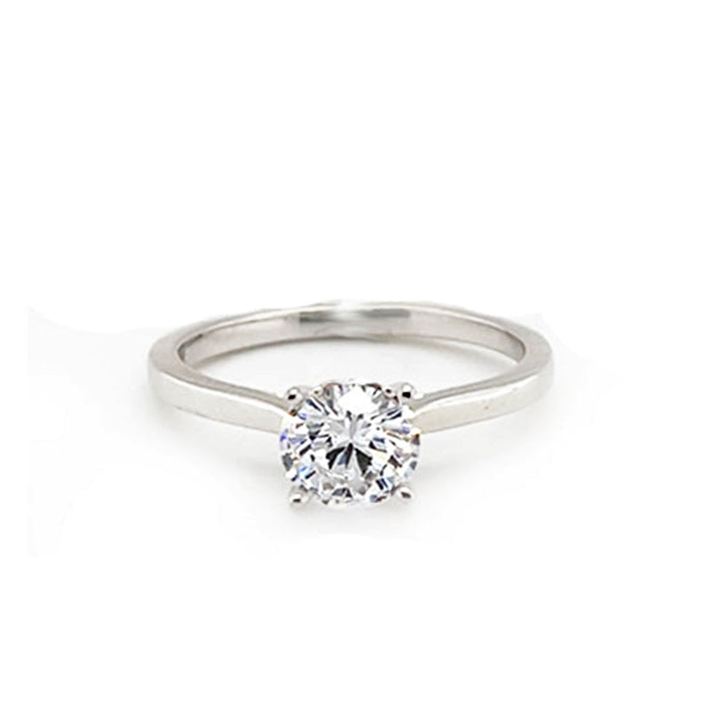 Bijoux Love 14k White Gold Solitaire Engagement Ring