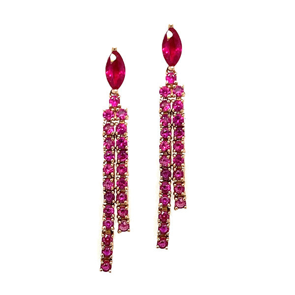 Bijoux Love Designer 18K Ruby Drop Earrings