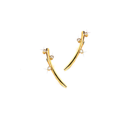 Bijoux Oro 14K Branch Style Crawler Diamond Earrings