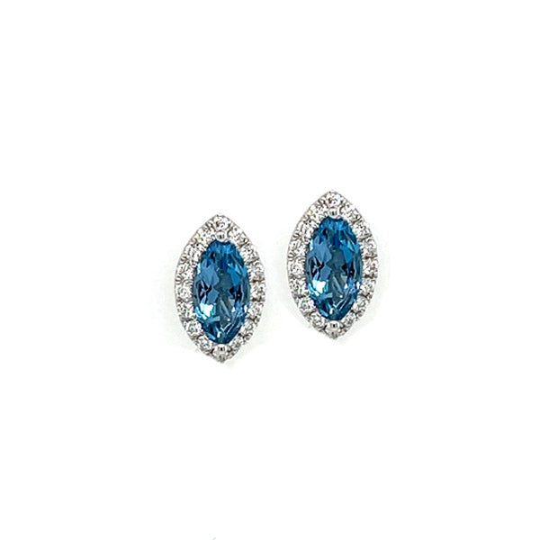 Bijoux Love 14K Aqua And Diamond Earrings