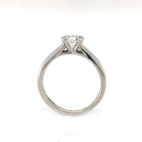 Bijoux Love Platinum Half Bezel Solitaire Engagement Ring
