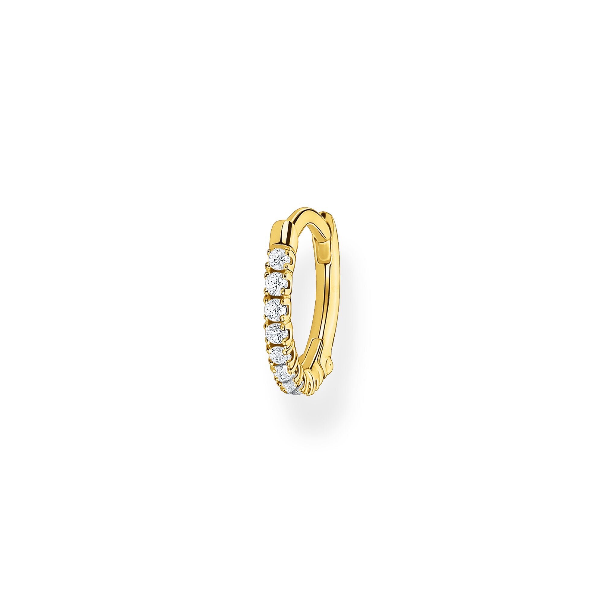 Thomas Sabo, Sterling Silver, Yellow Gold Plated, Cubic Zirconia, Multi Stone, Hoop, 12mm, Single Earring, Ottawa
