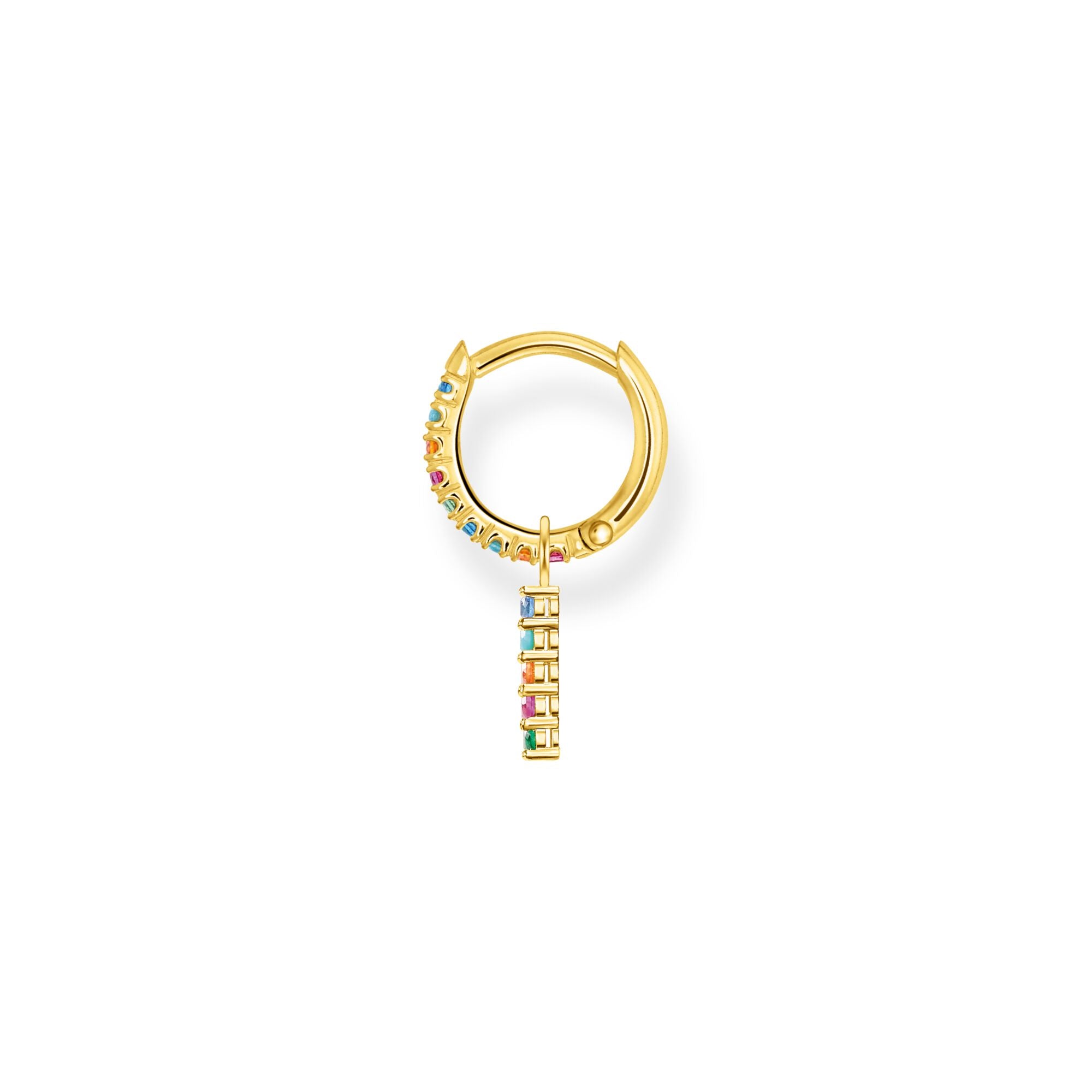 Thomas Sabo Single Gold Plated Multi-Coloured Gemstone Earring