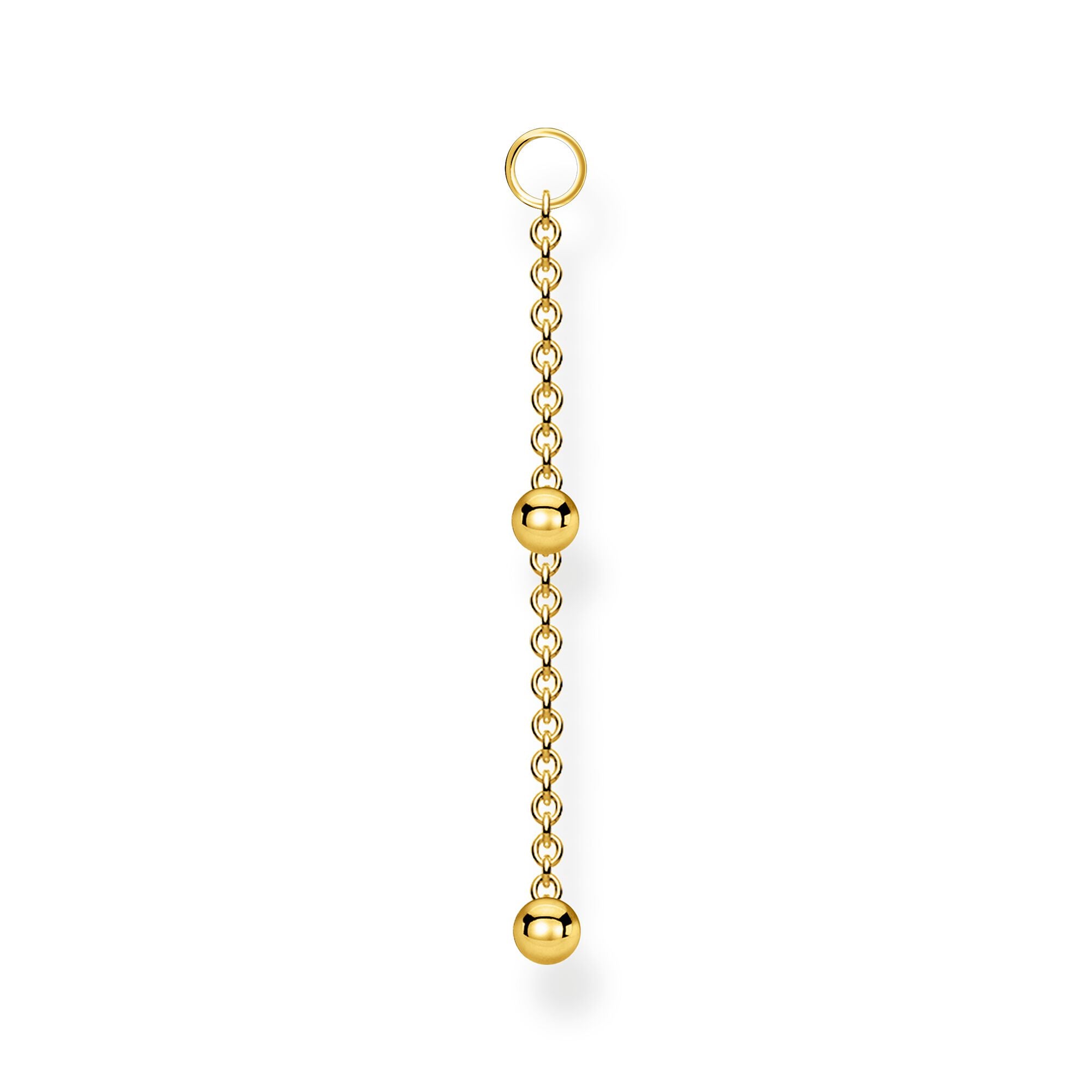 Thomas Sabo, Sterling Silver, Yellow Gold Plated, Two Dots, Chain, Dangle, Single Earring Pendant, Ottawa