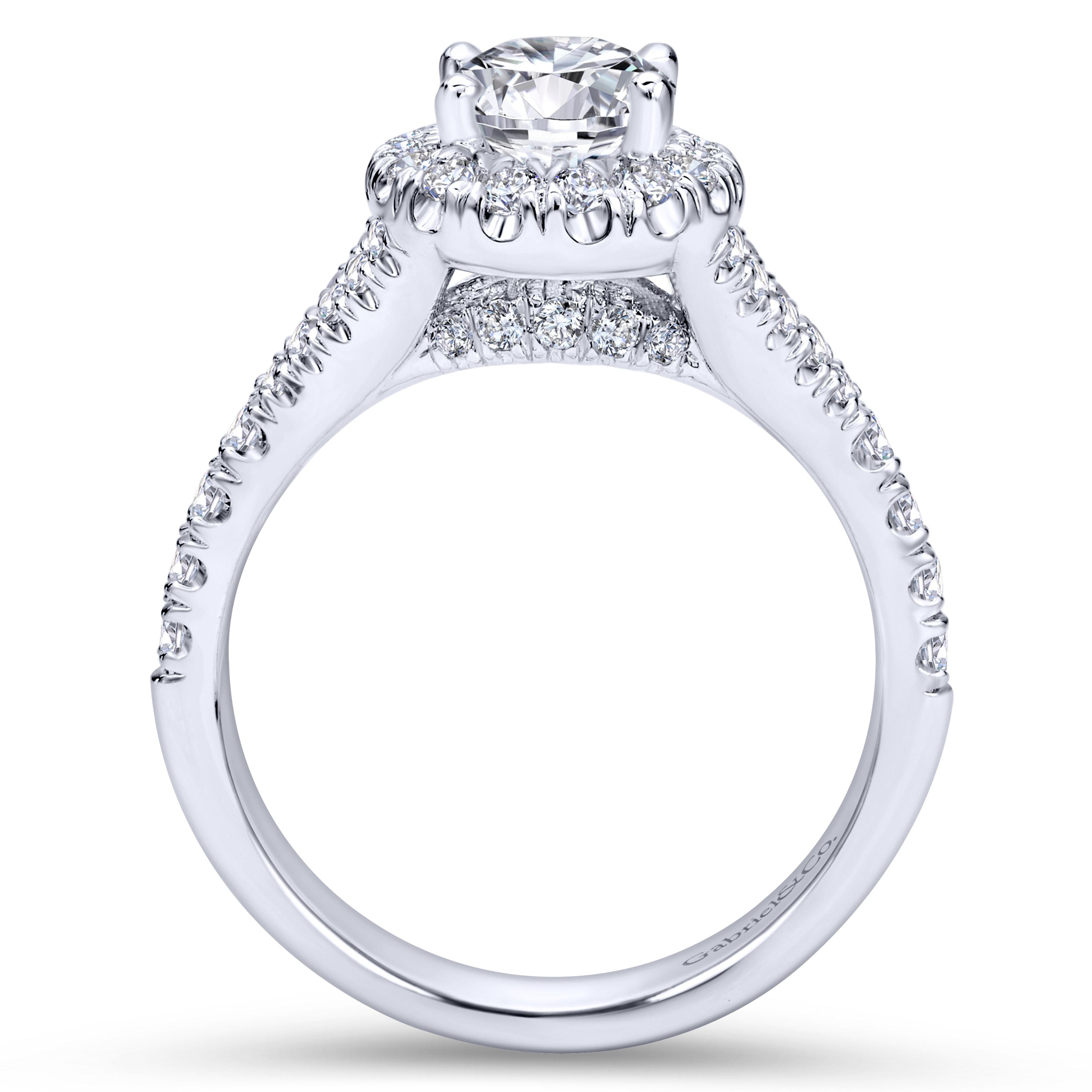 Gabriel & Co. 14K White Gold Oval Halo Diamond Engagement Ring