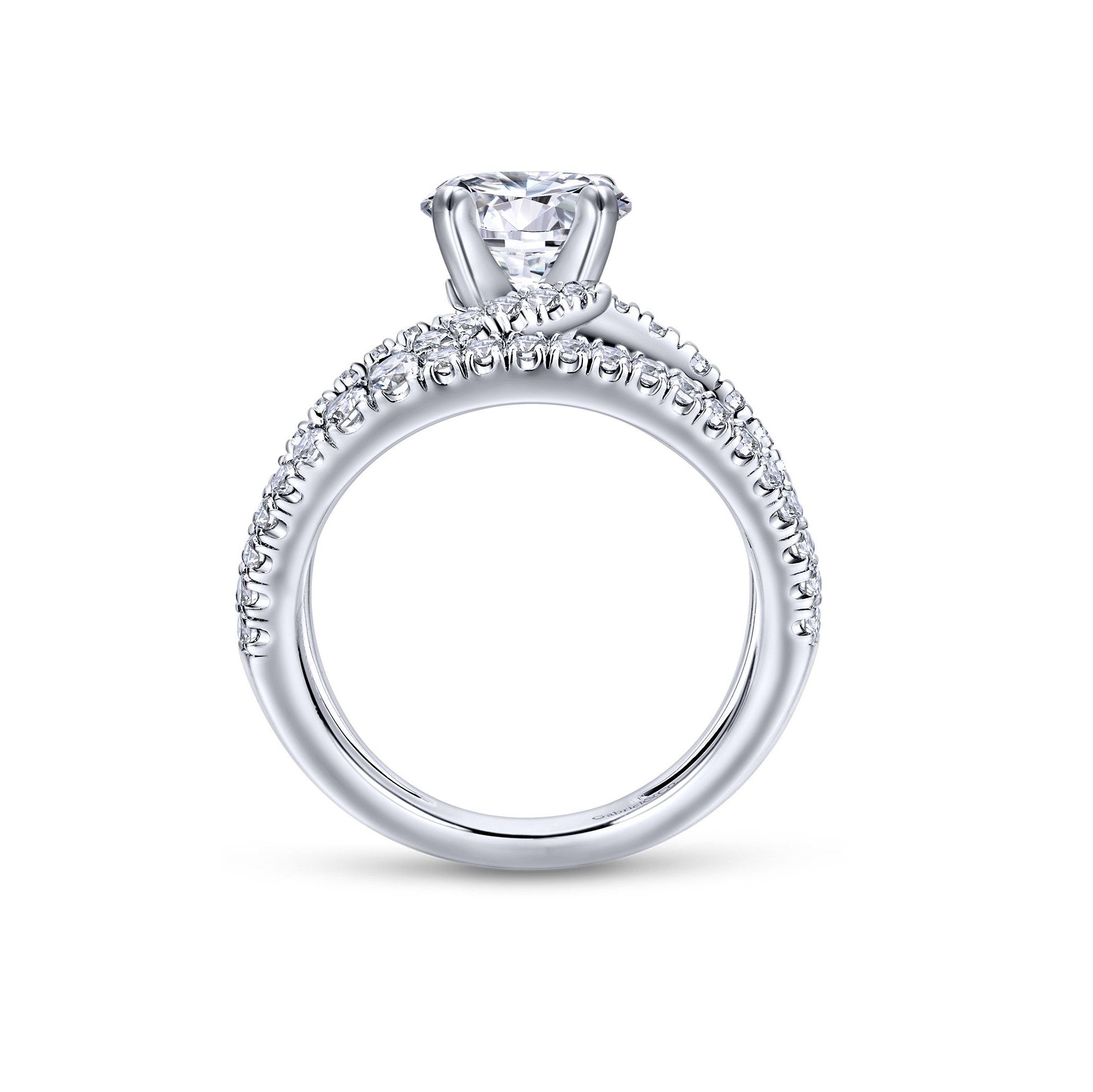 Gabriel & Co. 14K White Gold Open Split Shank Diamond Engagement Ring