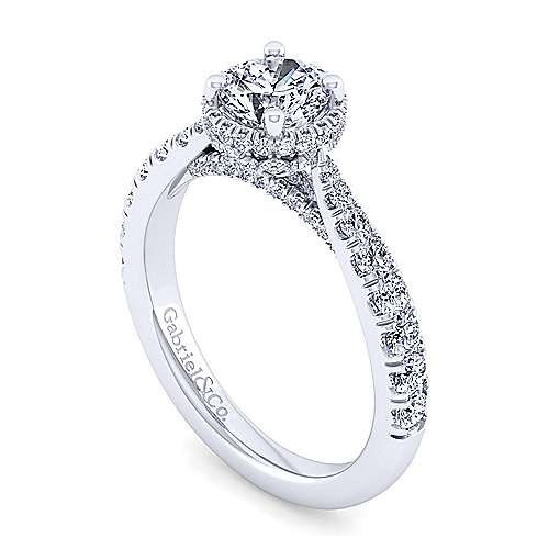 Gabriel & Co. 14K 1 Carat Moissanite White Gold Straight Diamond Engagement Ring