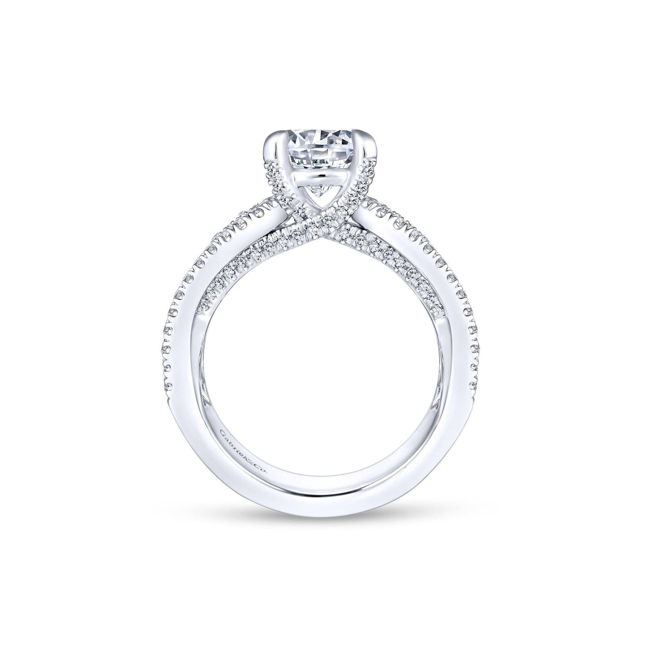 Gabriel & Co. 14K White Gold Wide Satin Engagement Ring