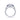 Gabriel & Co. 14k White Gold Round Three Stone Diamond & Sapphire Halo Vintage Style Engagement Ring