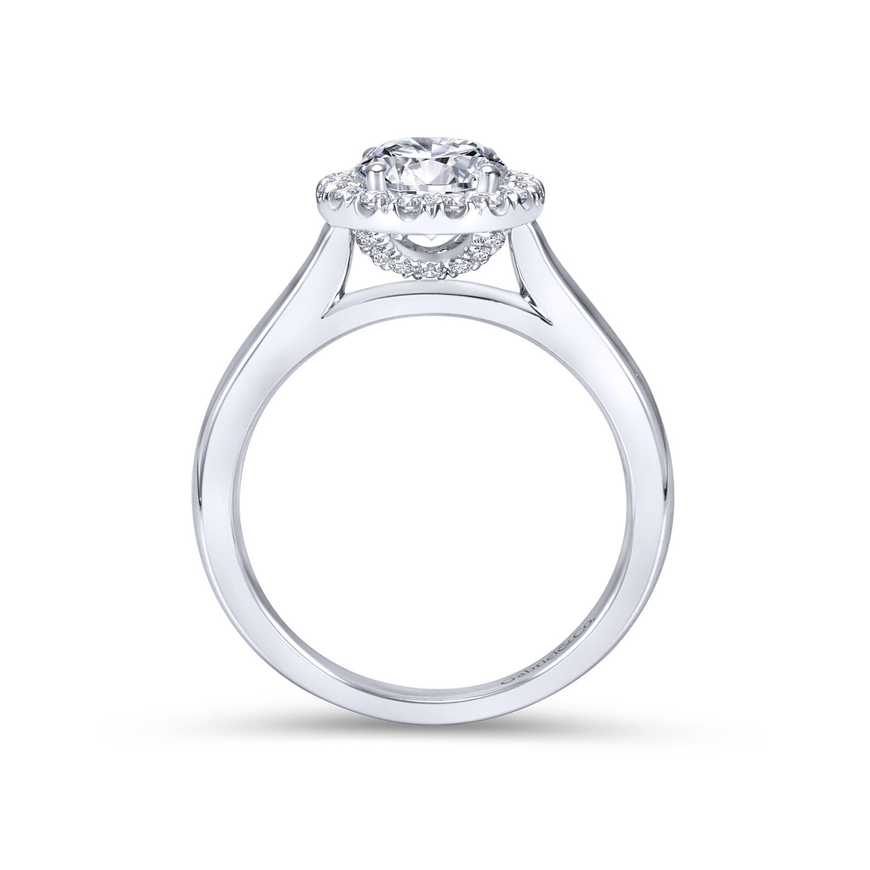 Gabriel & Co. 14k White Gold Round Halo Diamond Engagement Ring