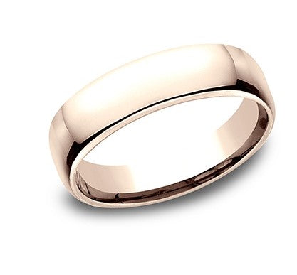 6.5mm 14 karat rose gold classic ring with a high polish finish