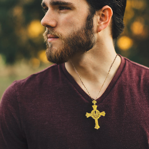 Estate 12K Gold Intricately Designed Cross