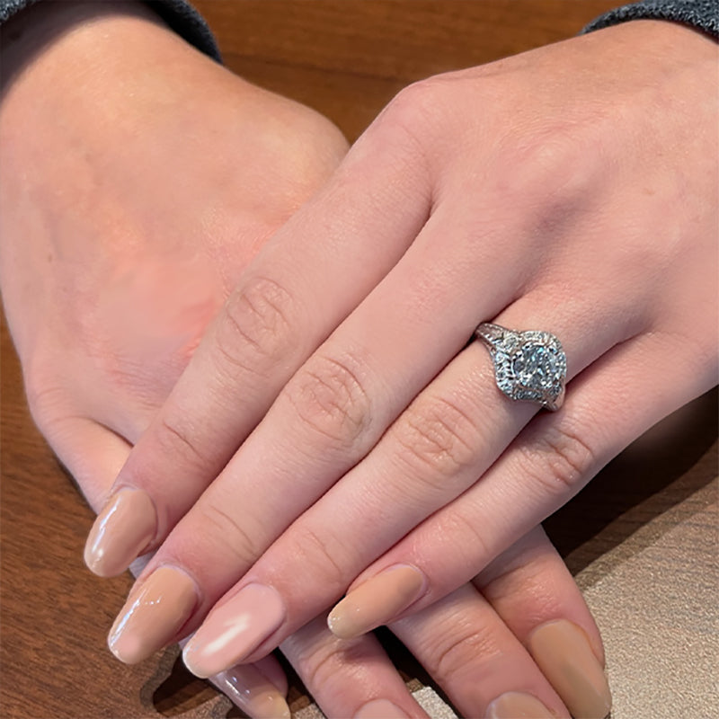Estate Platinum 1.26 CaratNatural Galaxy Diamond Engagement Ring