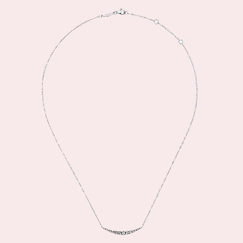 Gabriel & Co. 14k White Gold Curved Diamond Bar Necklace