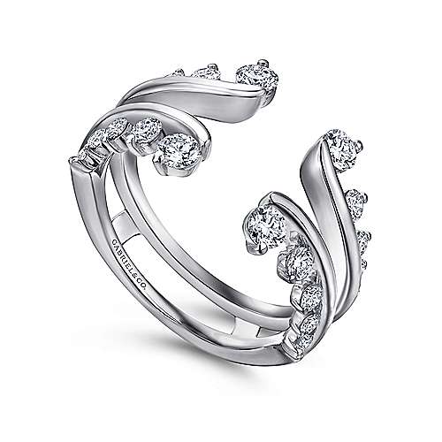 14 karat white gold and diamond ring enhancer by Gabriel and Co.