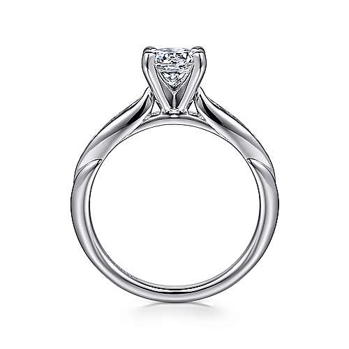 Gabriel & Co. White Gold Round Diamond Engagement Ring birds eye view