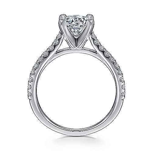 Gabriel & Co. 14K White Gold Round Diamond Engagement Ring birds-eye view