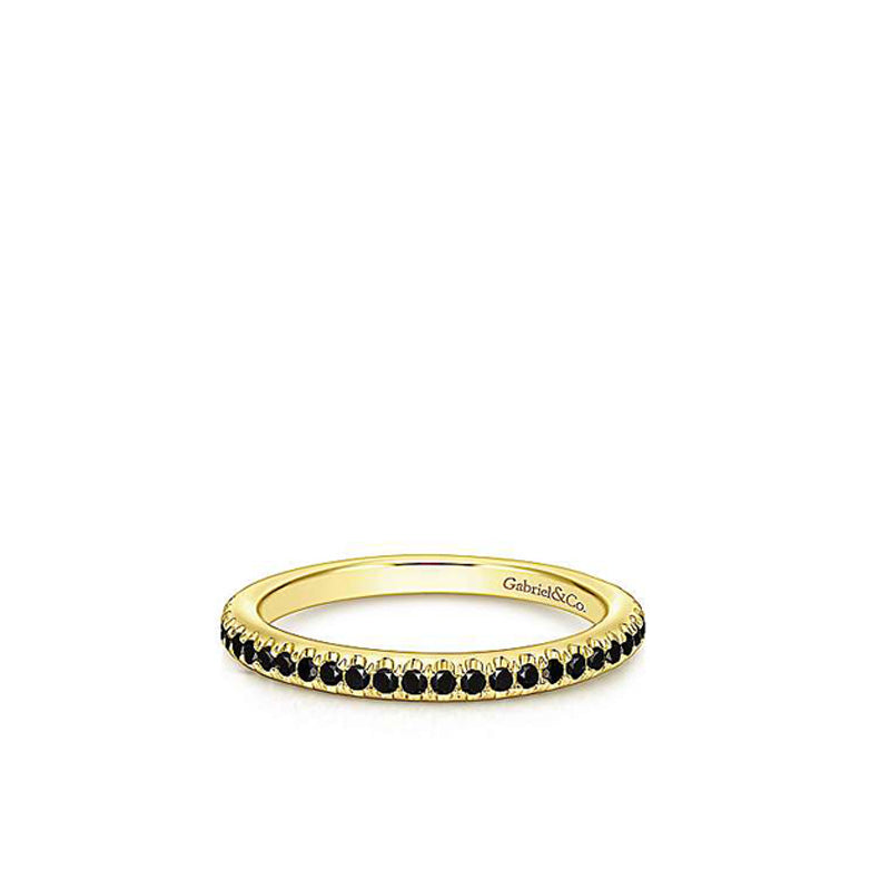 Gabriel & Co. 14K Yellow Gold Black Diamond Stackable Ring