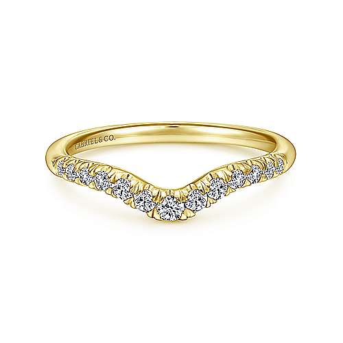 Gabriel & Co. 14K Yellow Gold Diamond 0.25 ct Anniversary Band front view