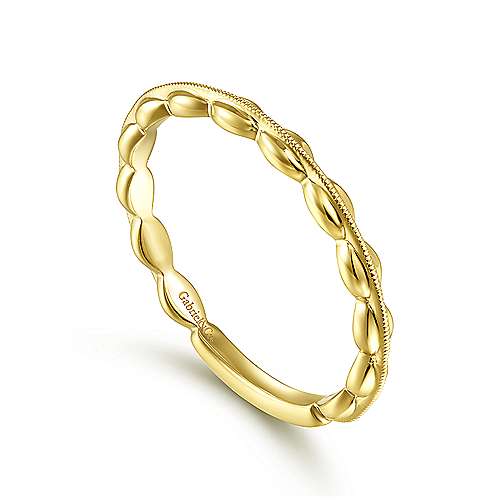 Gabriel & Co. 14K Yellow Gold Oval Stackable Ring side view