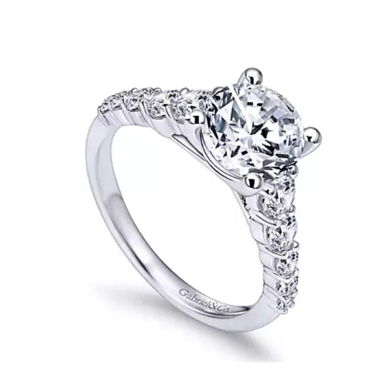 Gabriel & Co. 14k white gold Lab Grown Diamond Engagement Ring