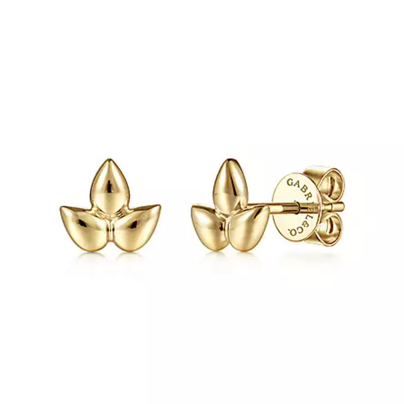 Gabriel & Co. 14K Yellow Gold Triple Pear Shape Stud Earrings