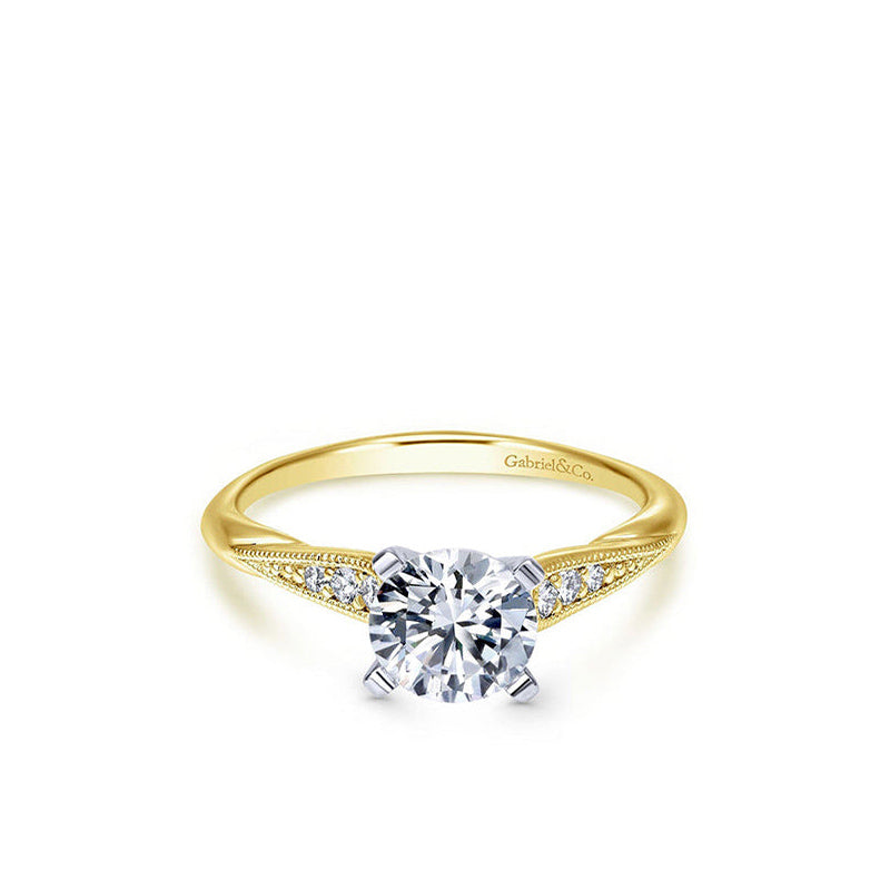 Gabriel & Co. 14K Round Diamond Engagement Ring