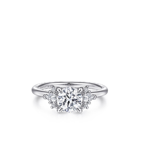 Gabriel & Co. 14K White Gold Round Cluster Diamond Engagement Ring