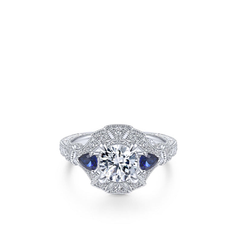 LR51410SVJWS-Gabriel & Co.-Contemporary Silver & White Sapphire Ring-SVS  Fine Jewelry