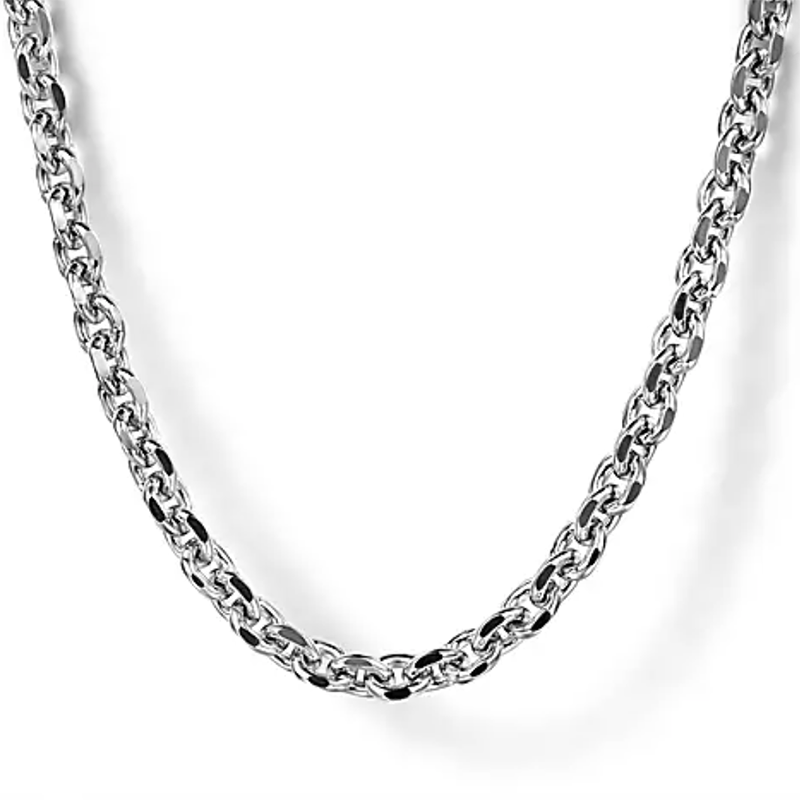 22 Inch 925 Sterling Silver Solid Men s Link Chain Necklace