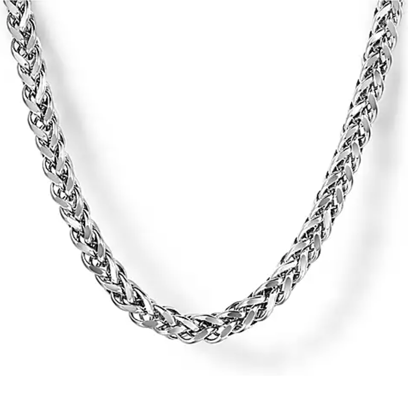 Gabriel & Co. Men's Sterling Silver Wheat Chain Necklace