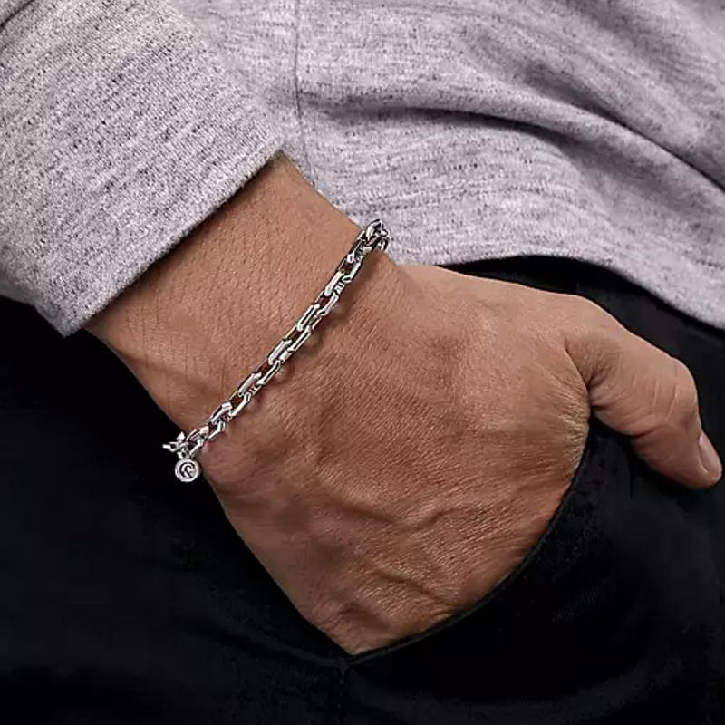Gabriel & Co. Men's Silver Tubular Chain Bracelet – TrueBijoux