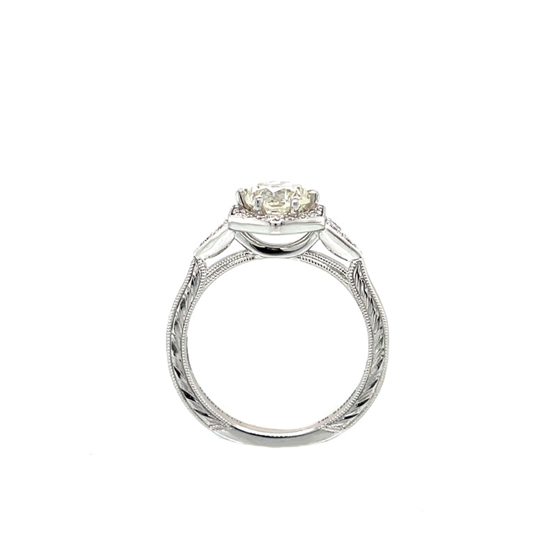 Gabriel&Co. 14K White Gold 1.01ct Old European Cut Diamond Engagement Ring