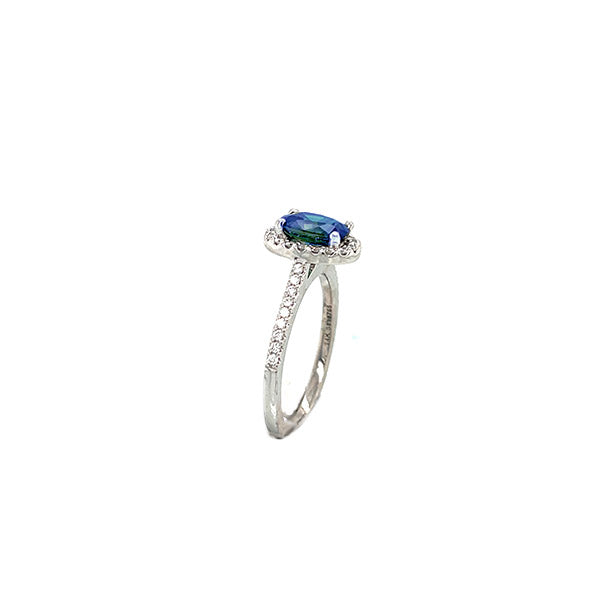 Gabriel And Co 14K Gold Designer Sapphire And Diamond Engagement Ring