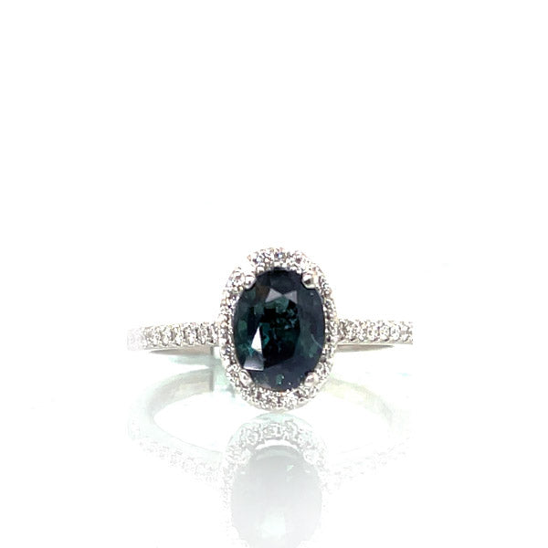 Gabriel And Co 14K Gold Designer Sapphire And Diamond Engagement Ring