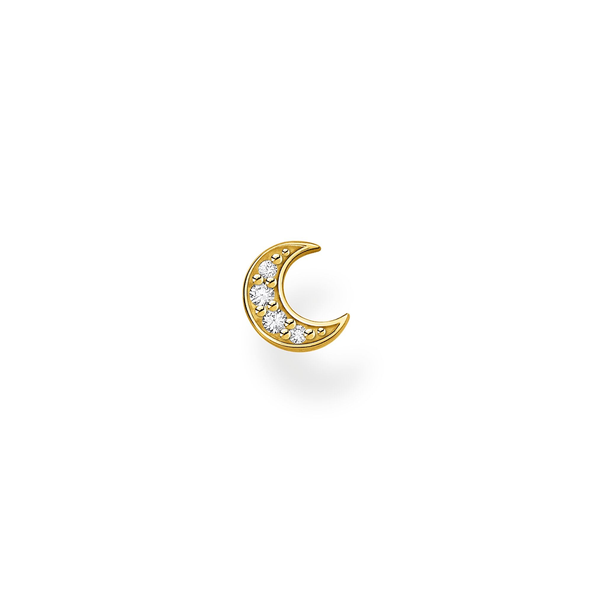 Thomas Sabo Sterling Silver Pave Crescent Moon Single Stud Earring