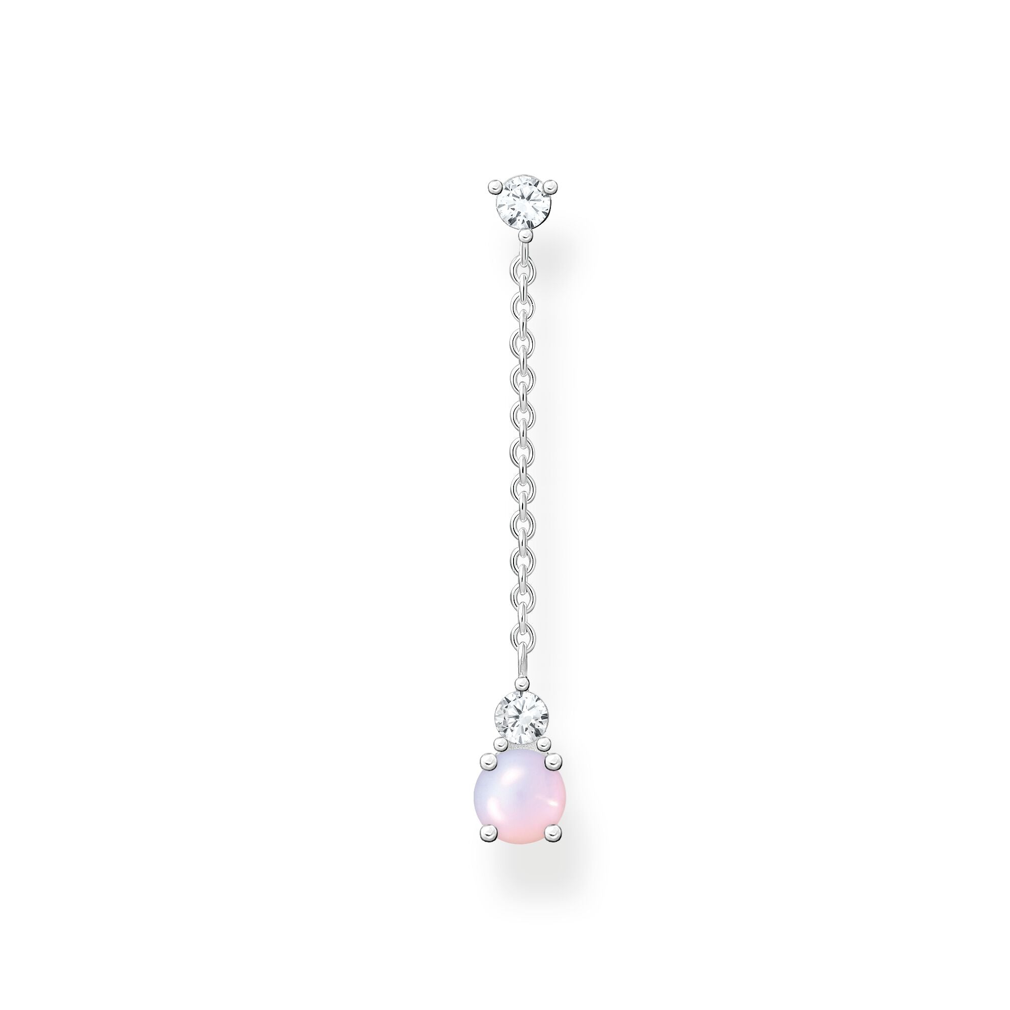 Thomas Sabo sterling silver and pink opal colour play gemstone, dangle single earring